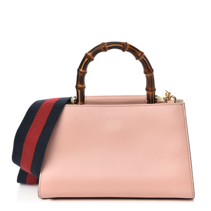 Gucci Nappa Bamboo Web Mini Nymphaea Top Handle Bag Perfect Pink Mystic White 1 of 11