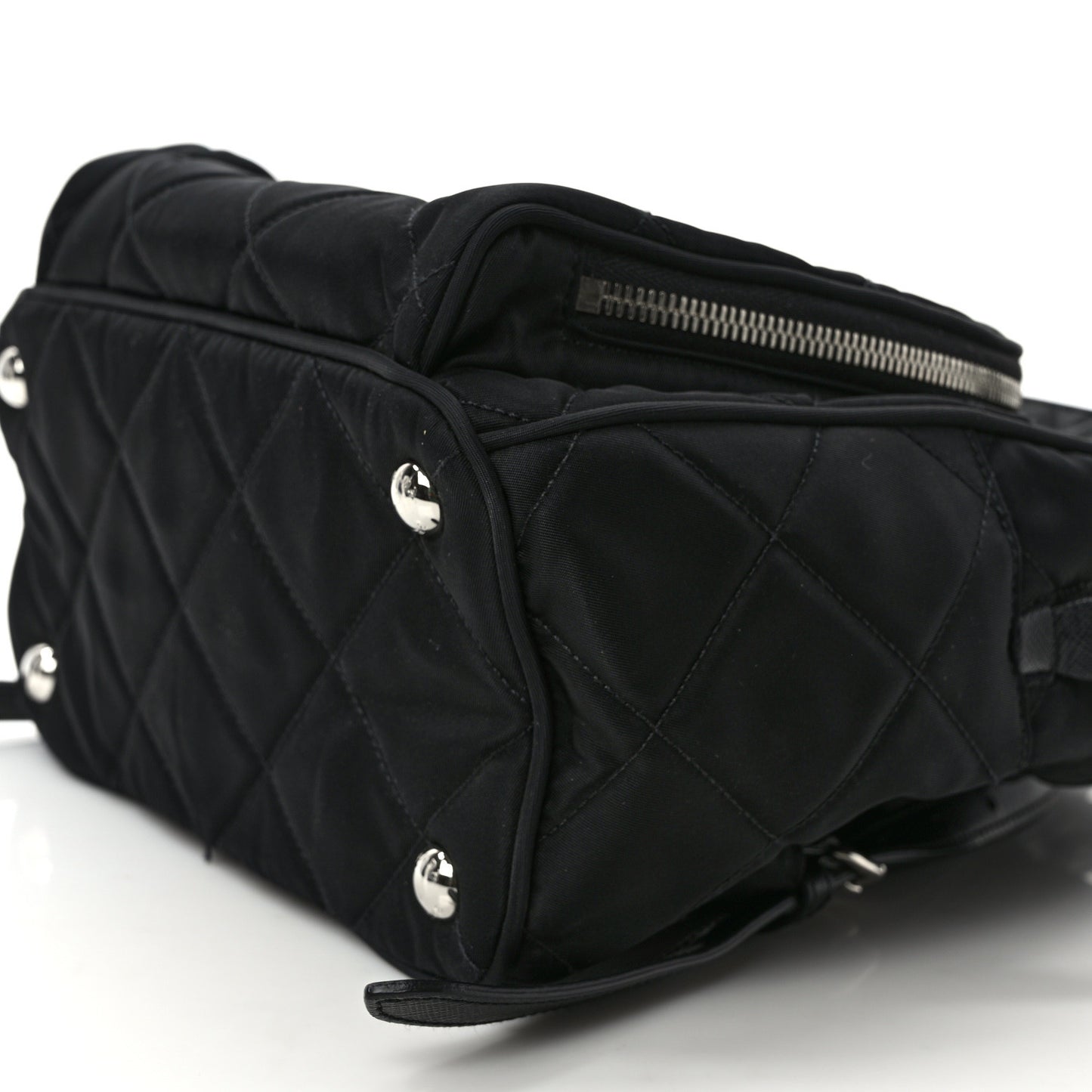 Nylon Tessuto Impuntu Quilted Backpack Black