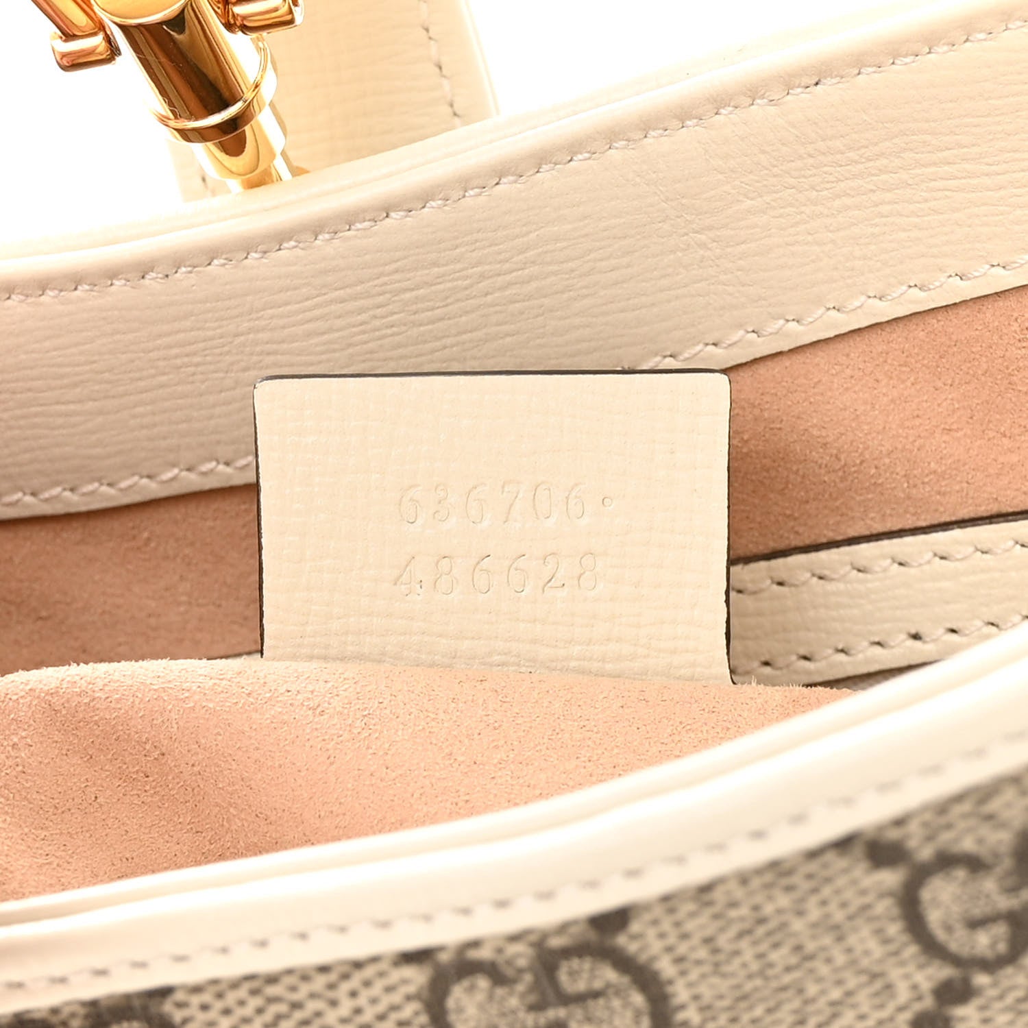 Gucci GG Supreme Monogram Azalea Calfskin Web Small Jackie 1961 Hobo Beige Ebony Mystic White 7 of 12