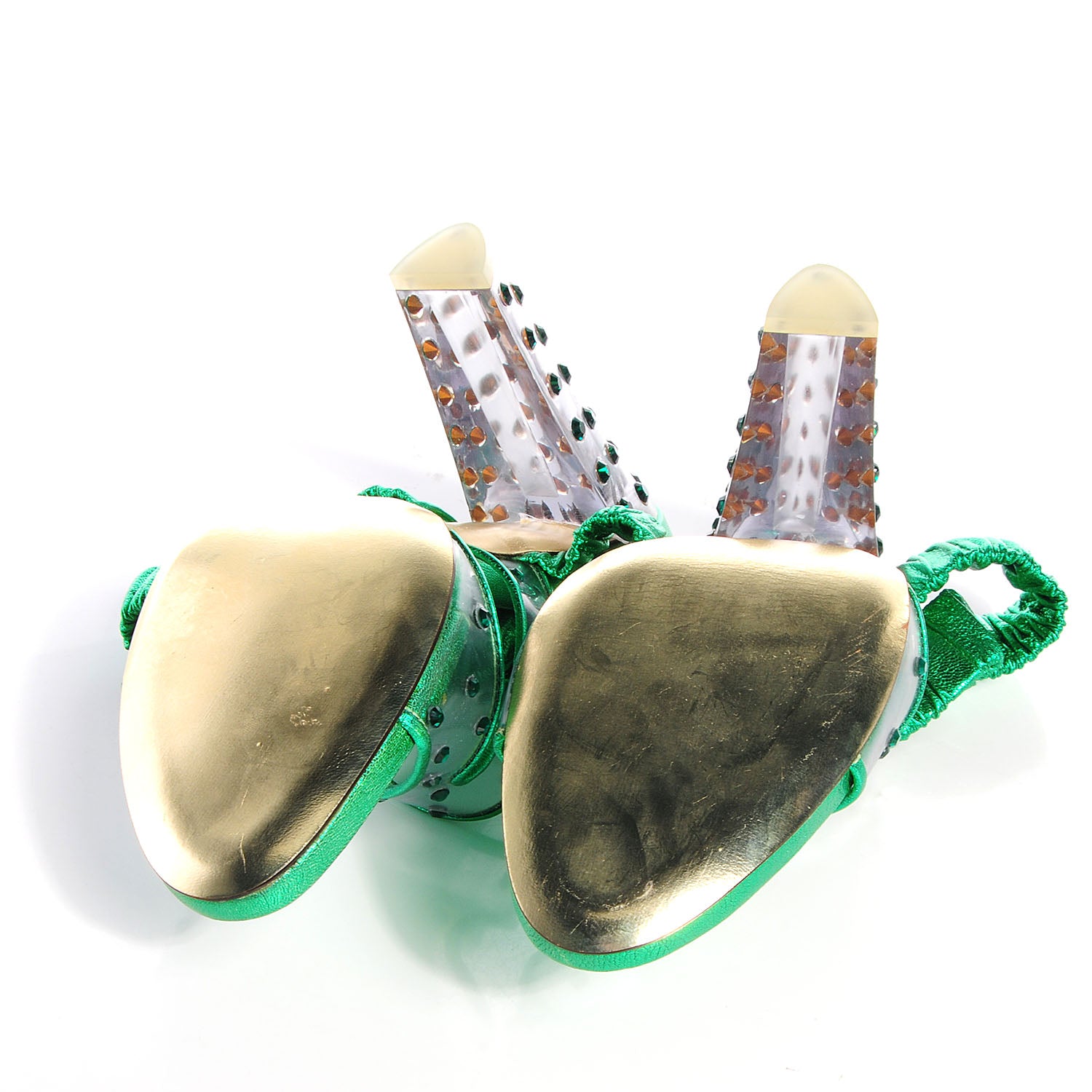 Saint Laurent Crystal Lava Lamp Heels 39 Green 6 of 8