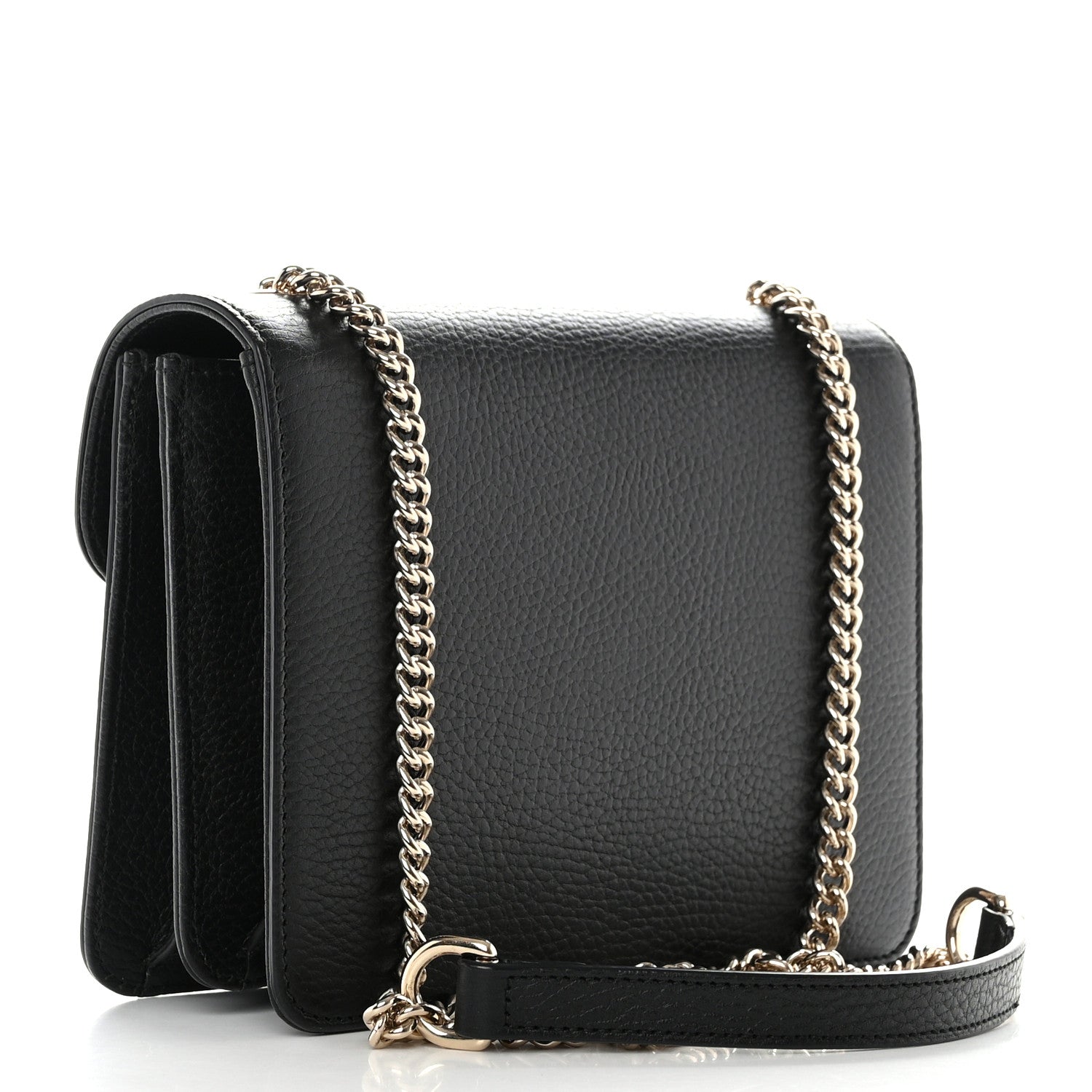 Gucci Dollar Calfskin Small Interlocking G Shoulder Bag Black 3 of 11