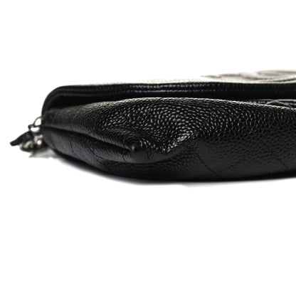 Chanel Caviar Half Moon Wallet On Chain WOC Black 10 of 12