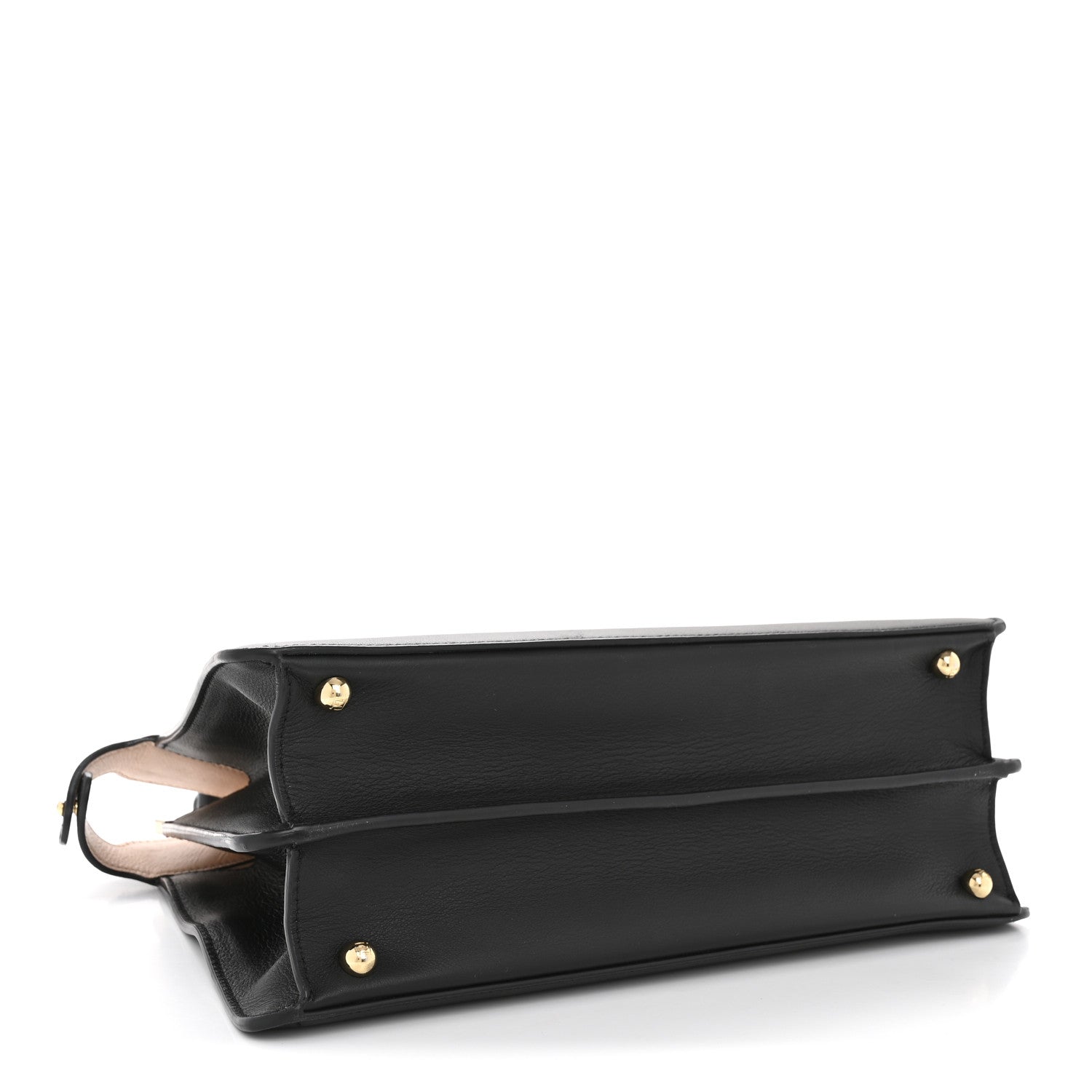 Fendi Vitello Seta Shiny Nappa Medium Peekaboo I SEE U Satchel Black Light Rose 4 of 15