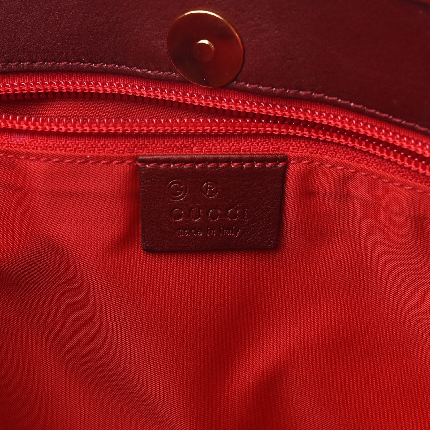Gucci Guccissima Canvas Large Tote Black Dark Red 6 of 11
