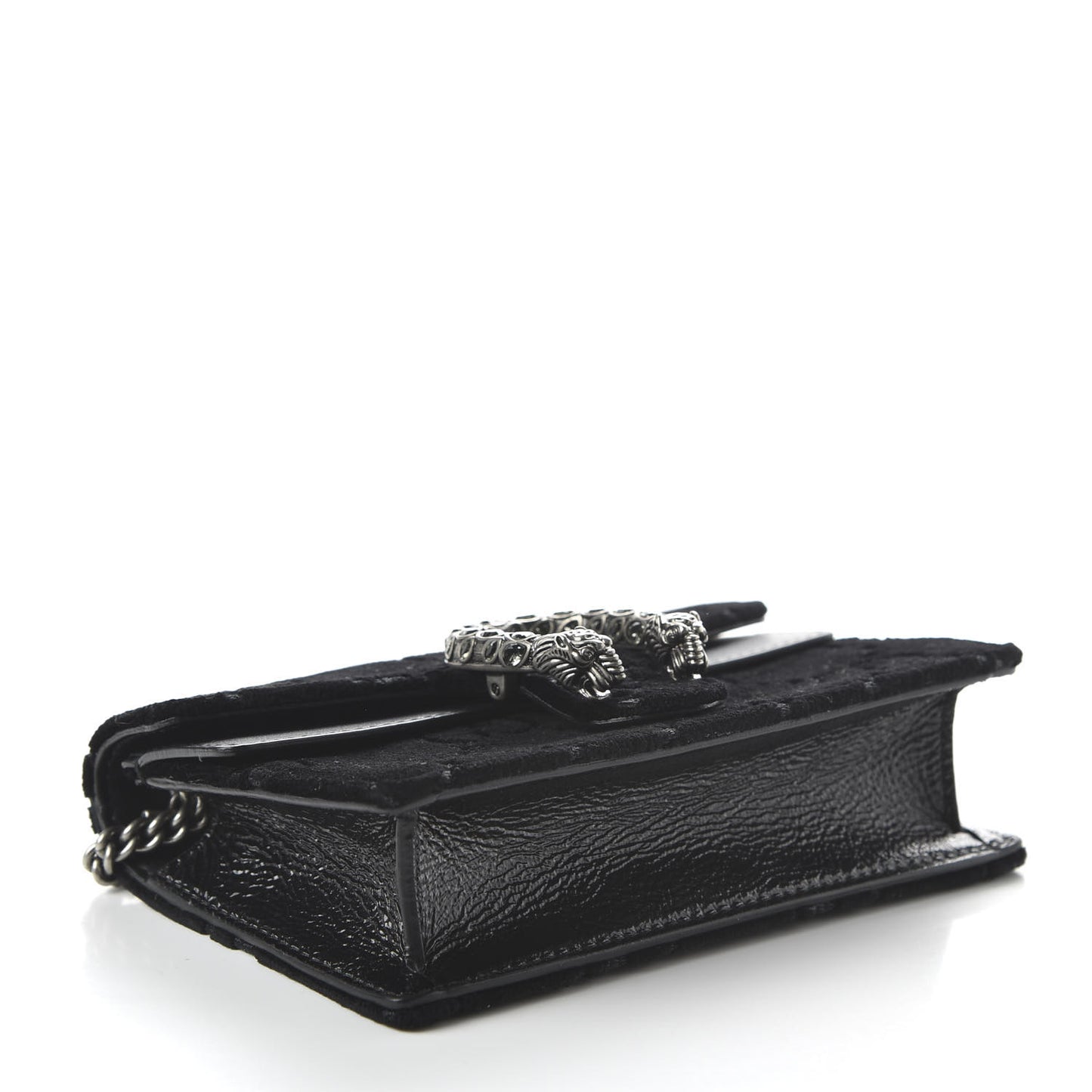 Velvet GG Monogram Super Mini Dionysus Shoulder Bag Black
