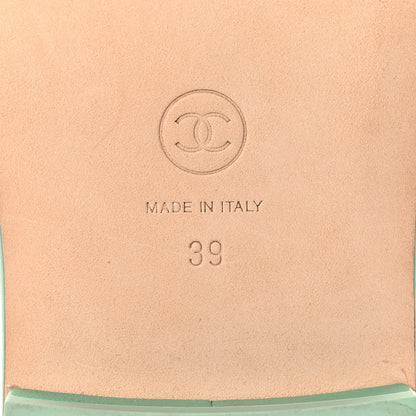 Chanel Lambskin Terry Cloth CC Thong Sandals 39 Green 7 of 8