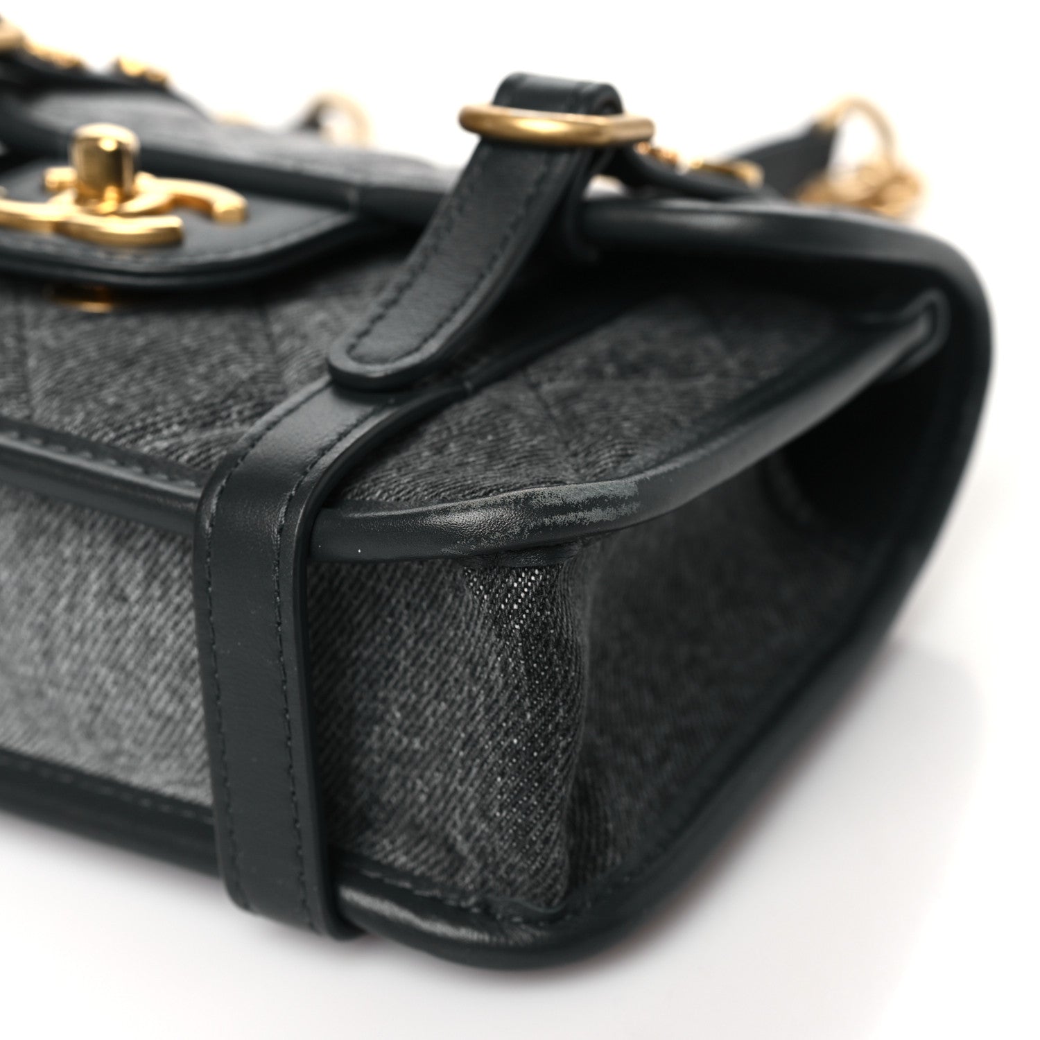 Chanel Denim Quilted Mini Flap Grey 10 of 10