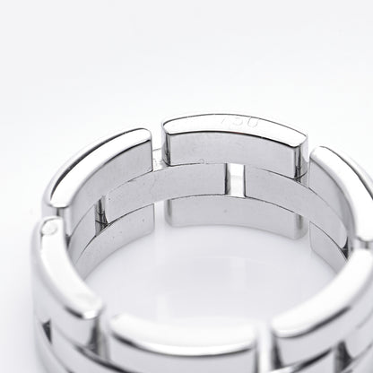 Cartier 18K White Gold Maillon Panthere 3 Row Ring 54 6.75 4 of 6