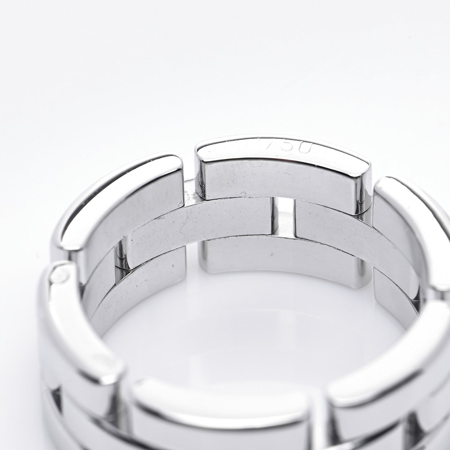 18K White Gold Maillon Panthere 3 Row Ring 54 6.75