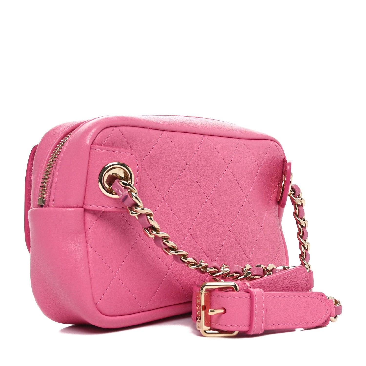 Chanel Goatksin Quilted Casual Trip Waist Bag Pink 3 of 10