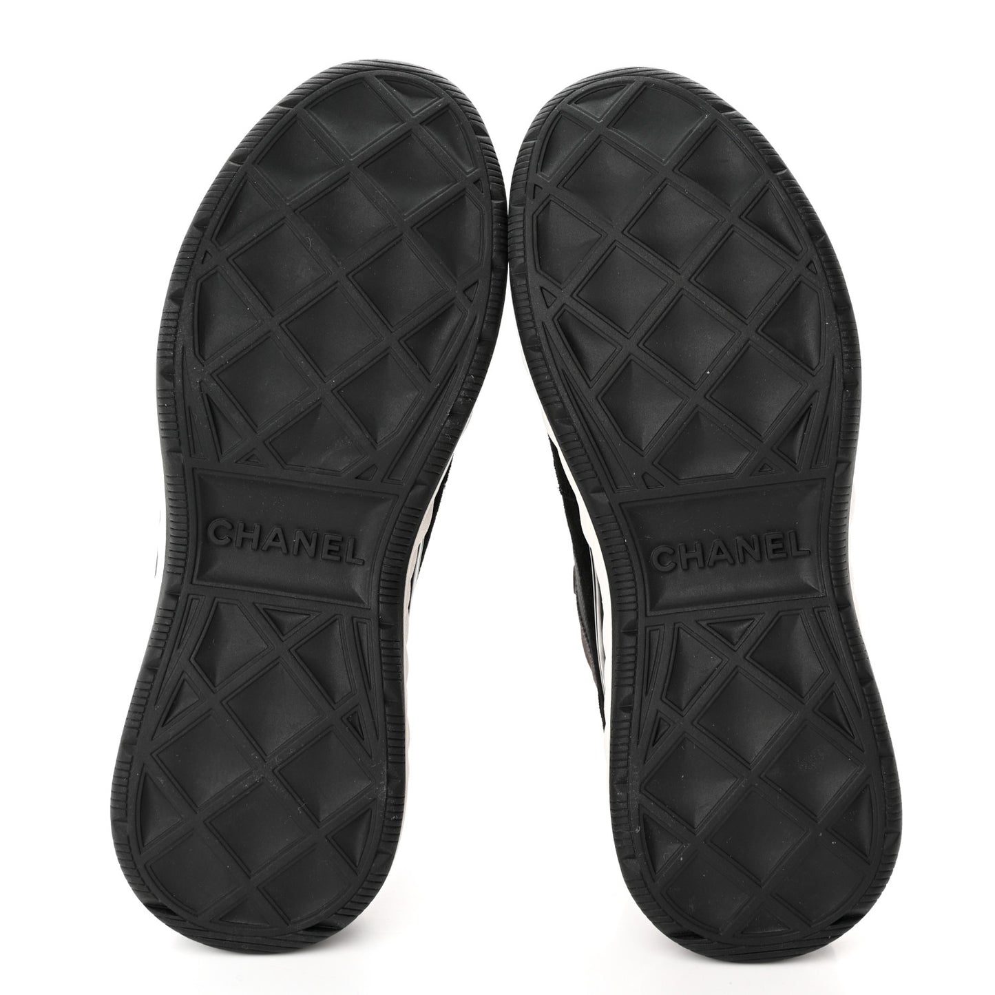 Velvet Calfskin Mixed Fibers CC Sneakers 37 Black