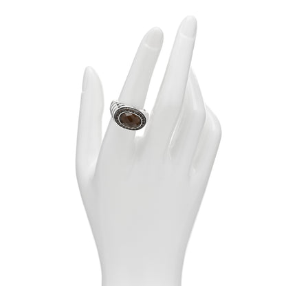 John Hardy Sterling Silver 14mm Smoky Quartz Batu Bedeg Ring 54 7 2 of 4
