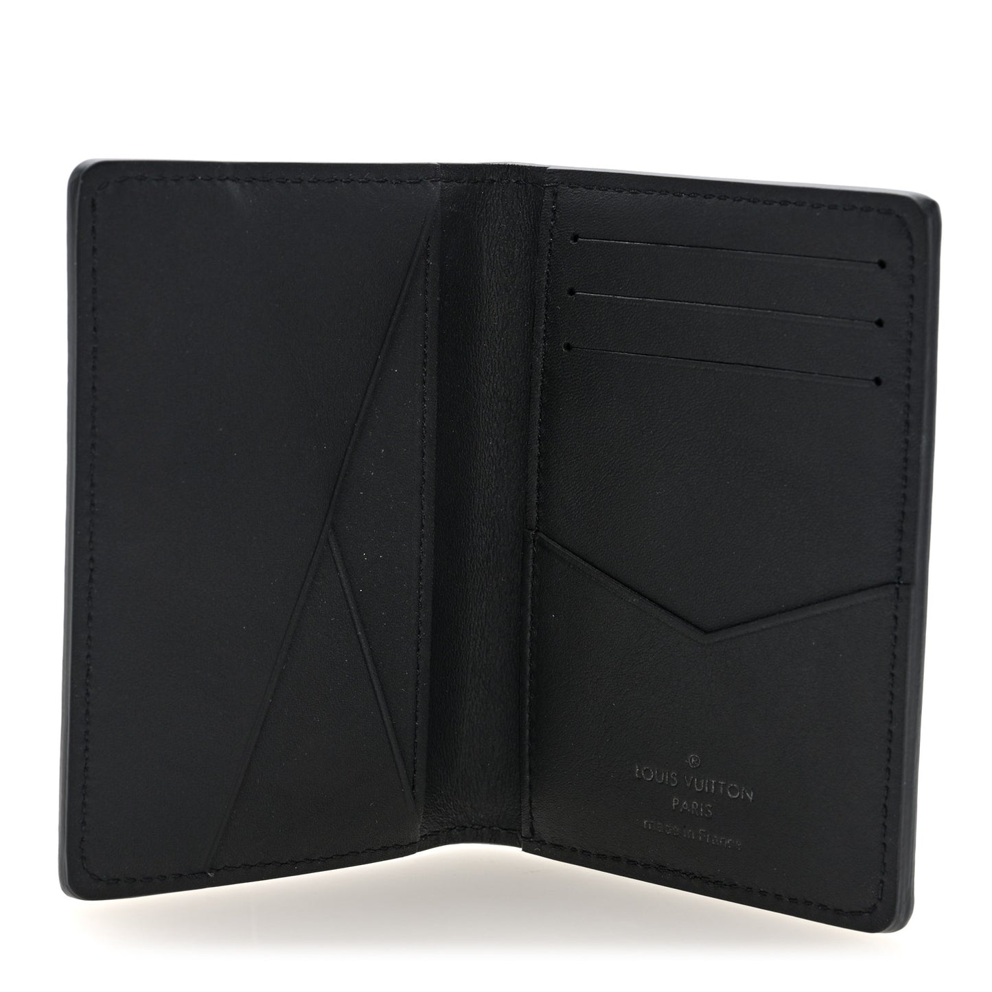 Grained Calfskin Aerogram Pocket Organizer Black