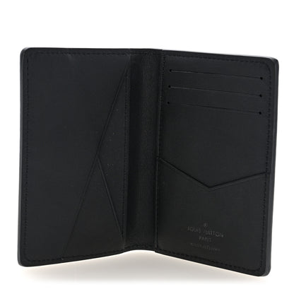 Louis Vuitton Grained Calfskin Aerogram Pocket Organizer Black 5 of 6