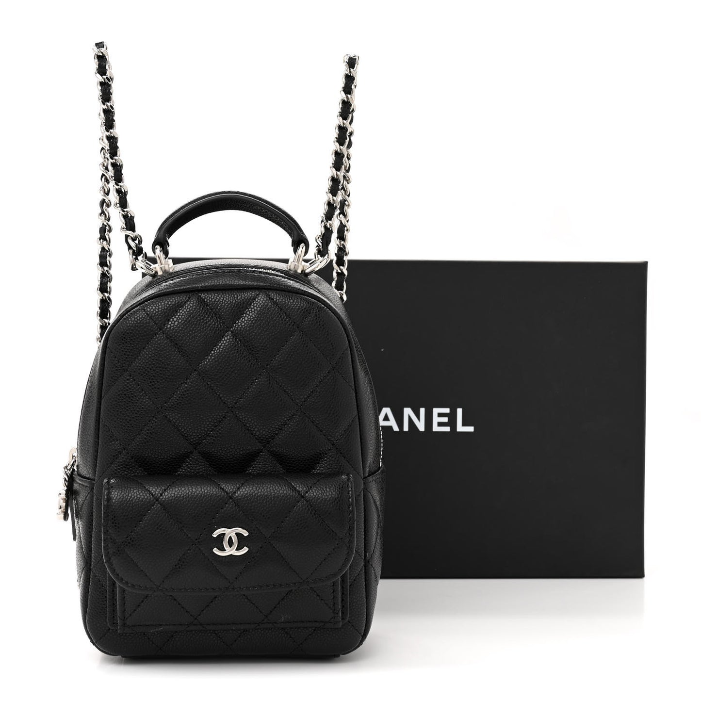 Caviar Quilted CC Mini Classic Backpack Black
