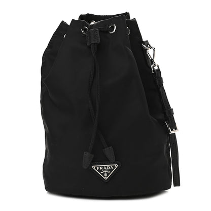 Prada Saffiano Tessuto Nylon Vela Bucket Wristlet Black 1 of 9