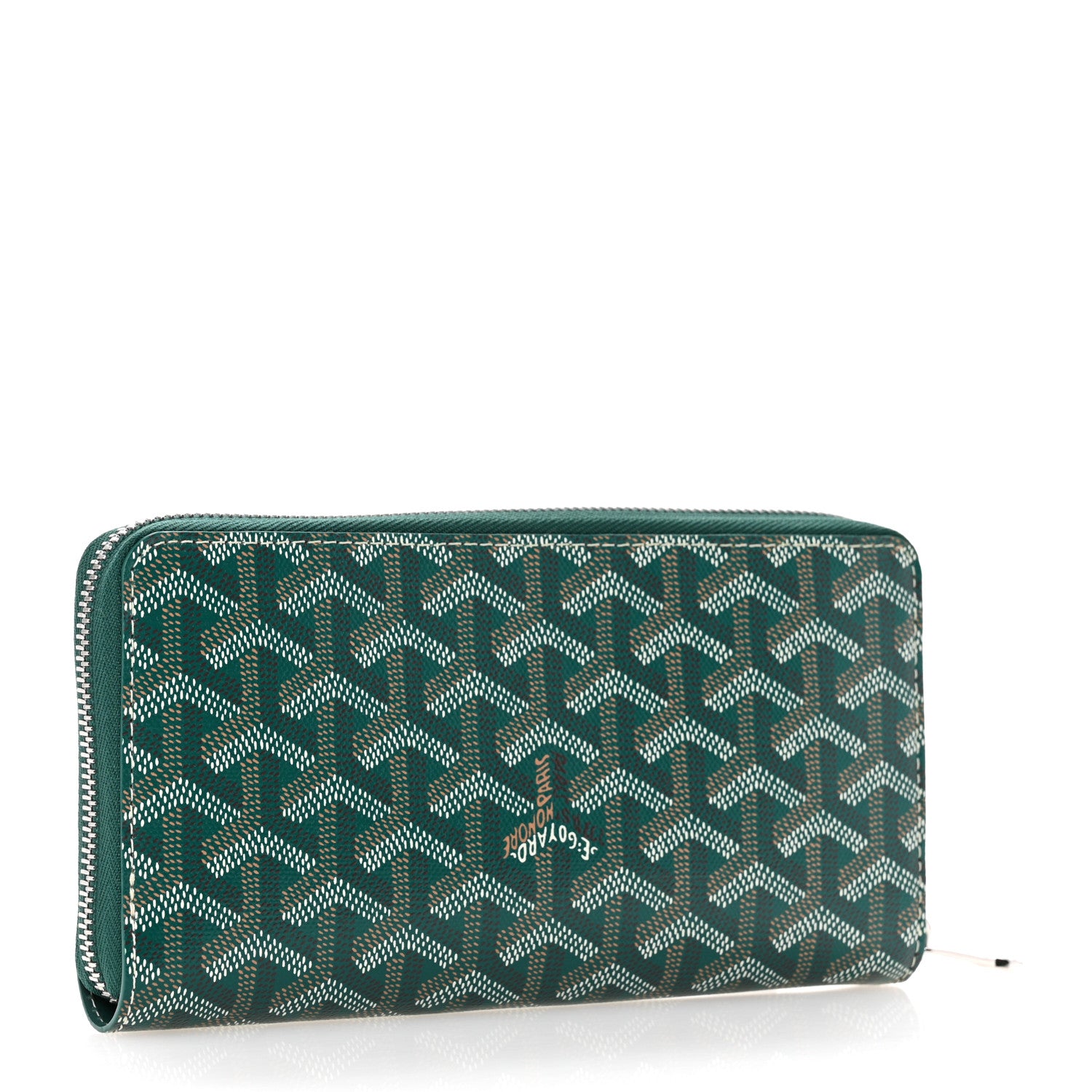 Goyard Goyardine Matignon Zip Around GM Wallet Green 3 of 8