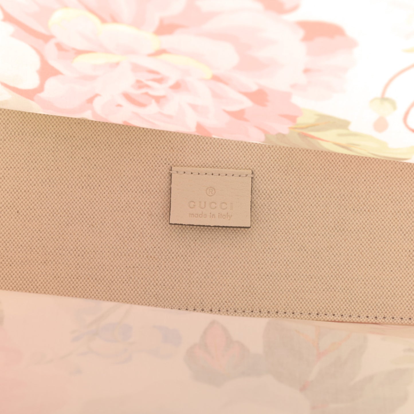 Patent Canvas Frame Logo Floral Print Vertical Tote Multicolor