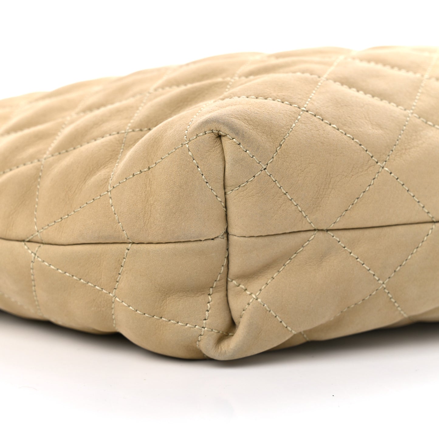 Nubuck Suede Quilted Maxi Icare Shopping Tote Safari Beige