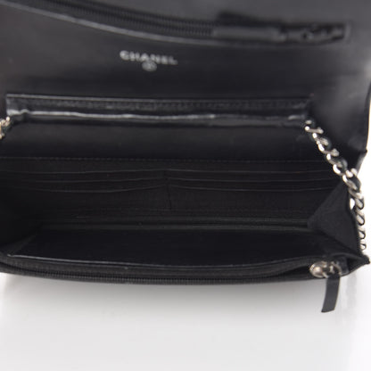 Chanel Glazed Calfskin Boy Wallet On Chain WOC Black 5 of 18