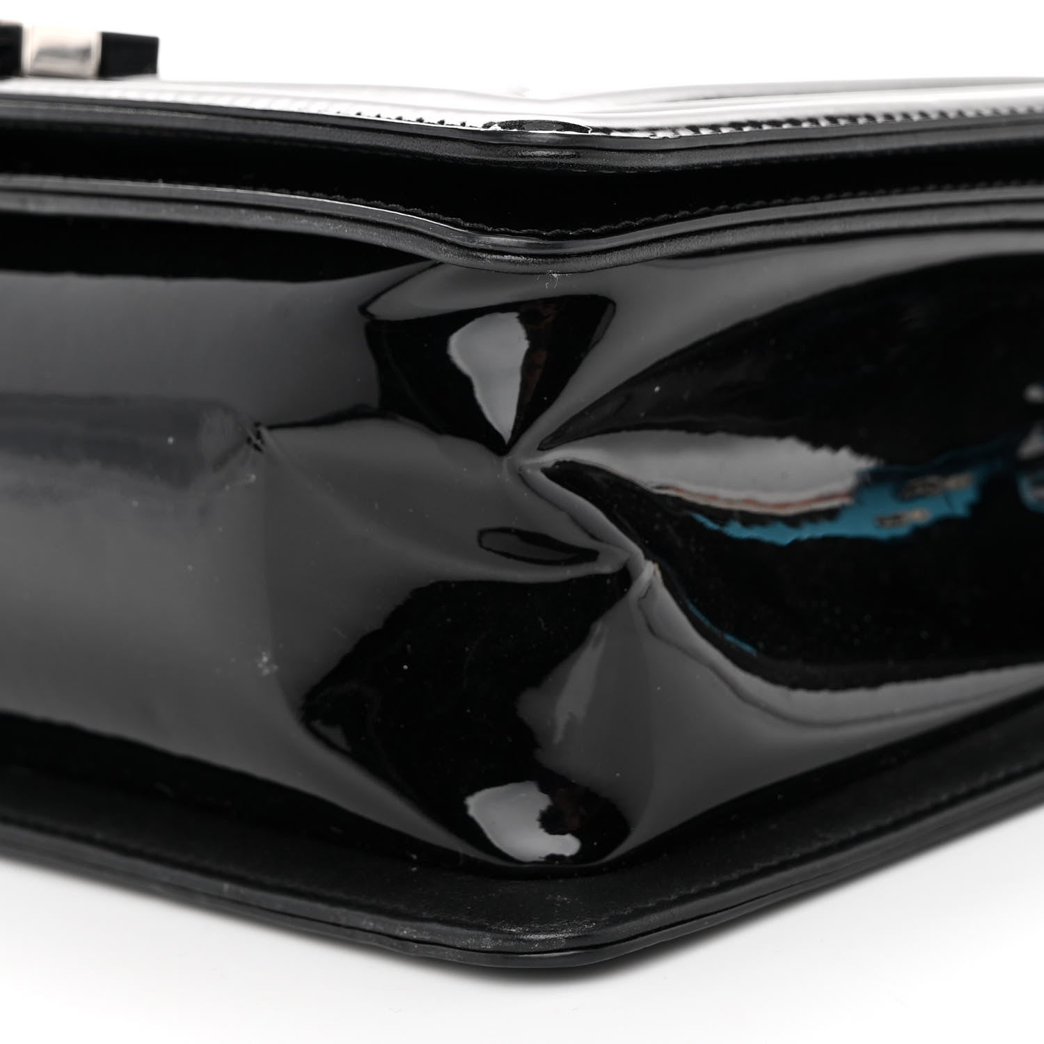 Chanel Patent Calfskin Quilted Medium Plexiglass Boy Flap Black 10 of 10