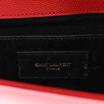 Saint Laurent Grain De Poudre Classic Monogram Cassandre Clutch New Red 7 of 13