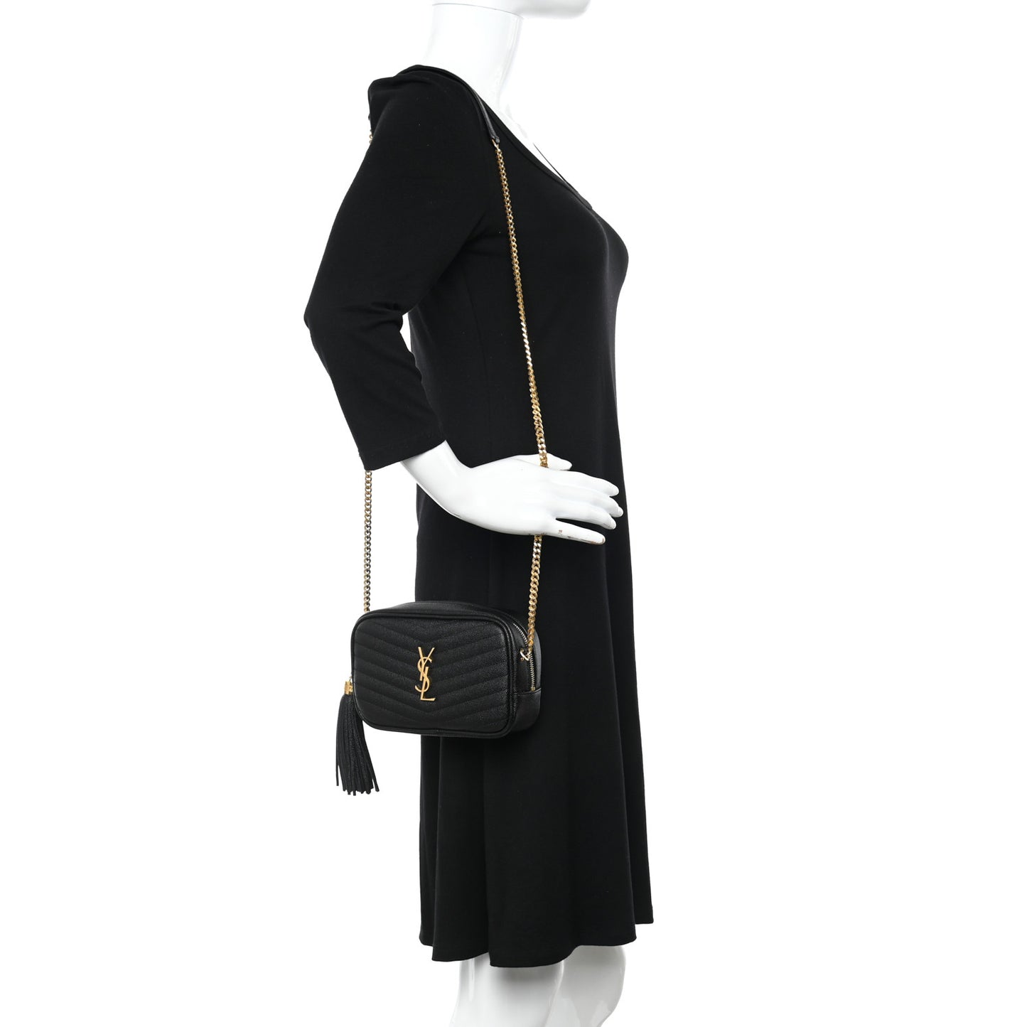 Grain De Poudre Matelasse Monogram Mini Lou Camera Bag Black