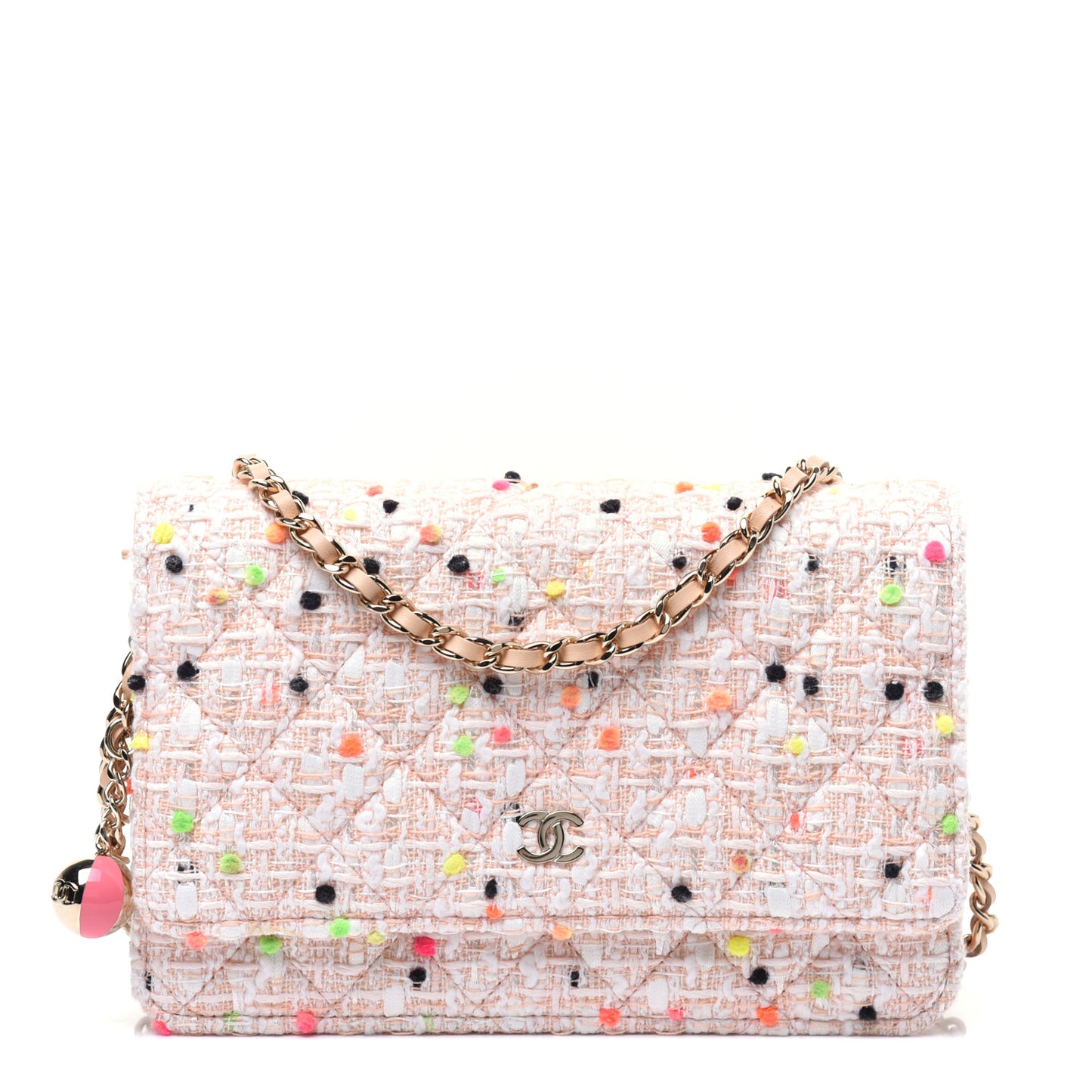 Candy Cotton Tweed & Beach Ball Wallet On Chain WOC Multicolor