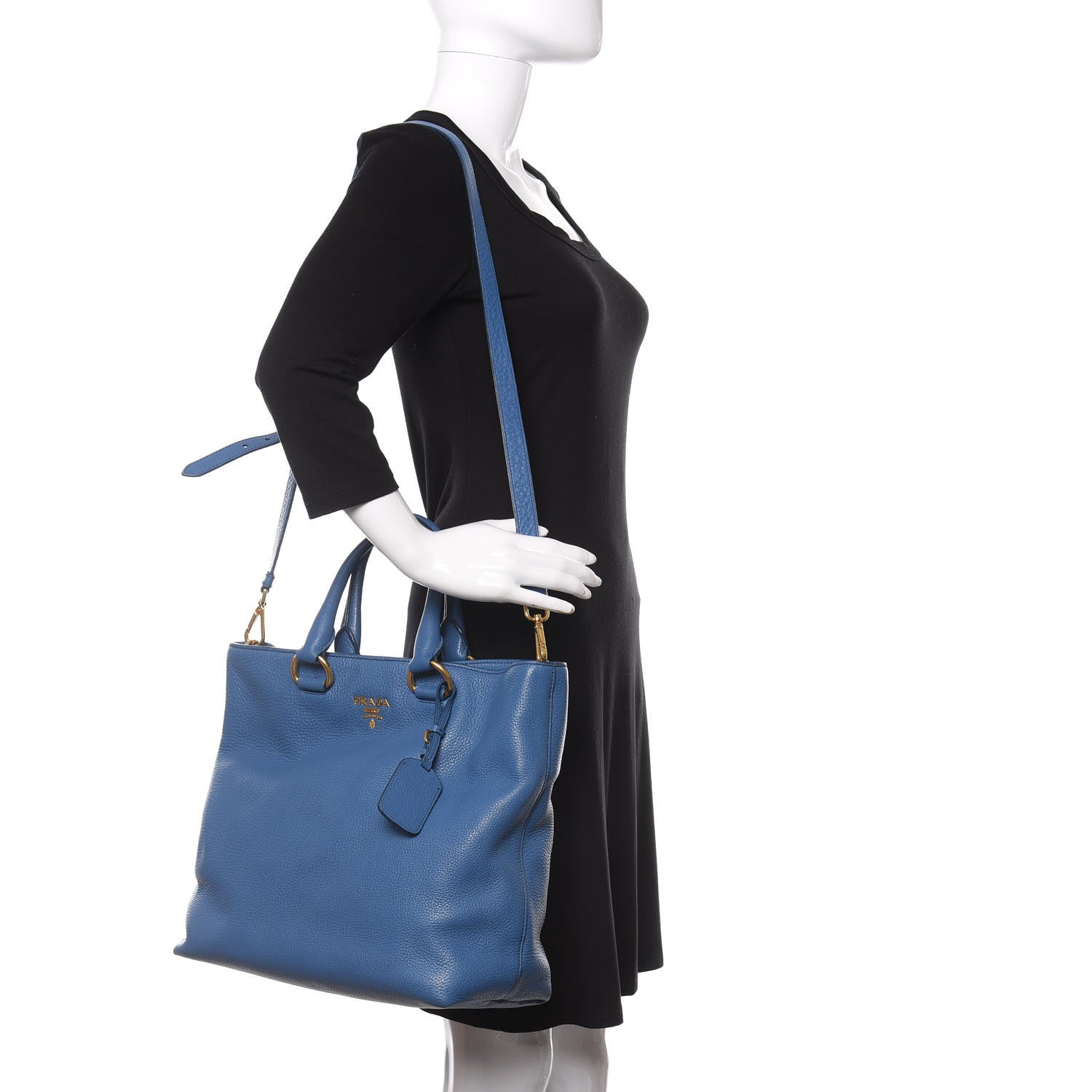 Prada Vitello Phenix Tote Azzurro 2 of 11