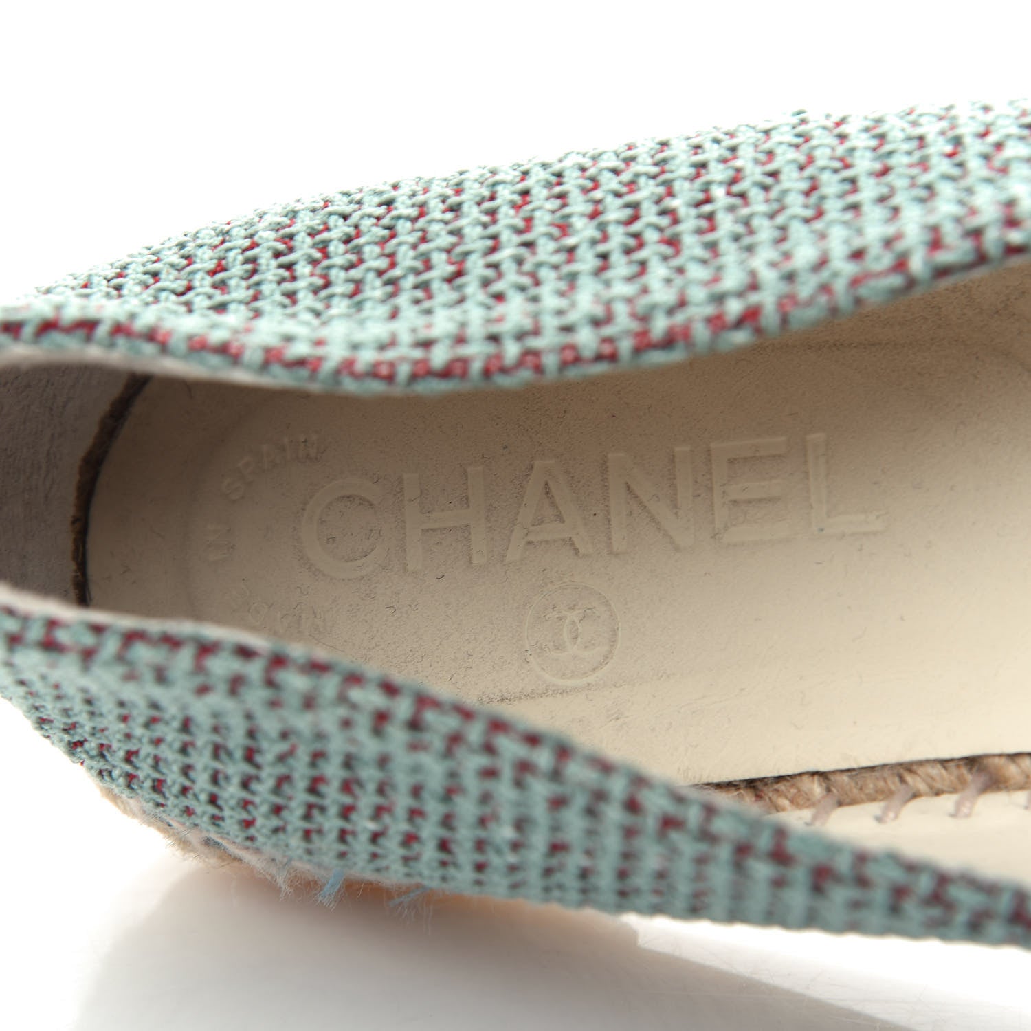 Chanel Toile Sequin CC Espadrilles 40 Green 8 of 10