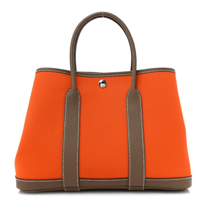 Hermes Toile Officier Negonda Garden Party 30 TPM Feu Etoupe 1 of 10