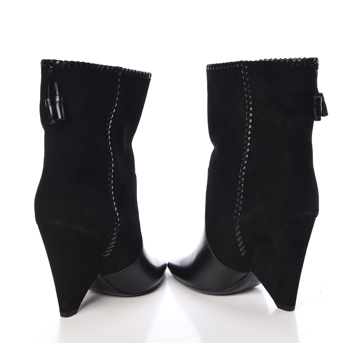 Suede Calfskin Niki 105 Wedge Booties 36 Black