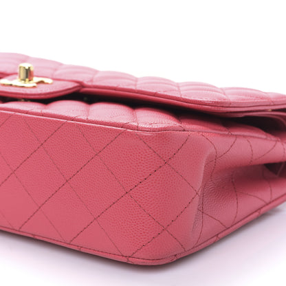Chanel Caviar Quilted Medium Double Flap Dark Pink 9 of 10