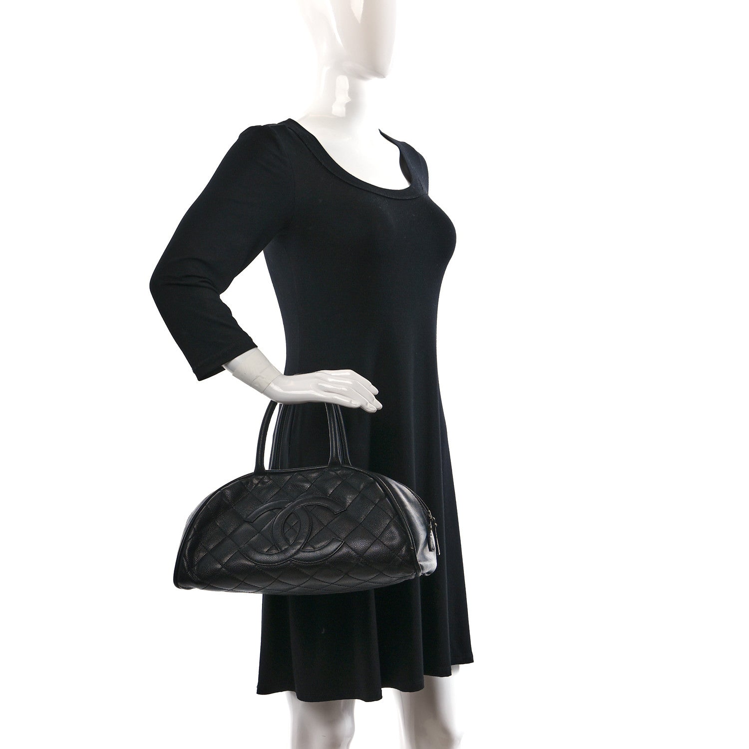 Chanel Caviar Quilted Small Bowler Black 2 of 11