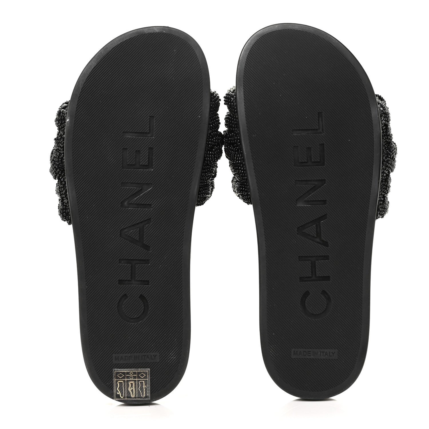 Chanel Lambskin Pearl Beaded Woven Slides 37 Black 5 of 8