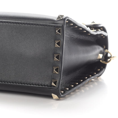 Valentino Garavani Vitello Small Rockstud Single Handle Flap Bag Black 7 of 7