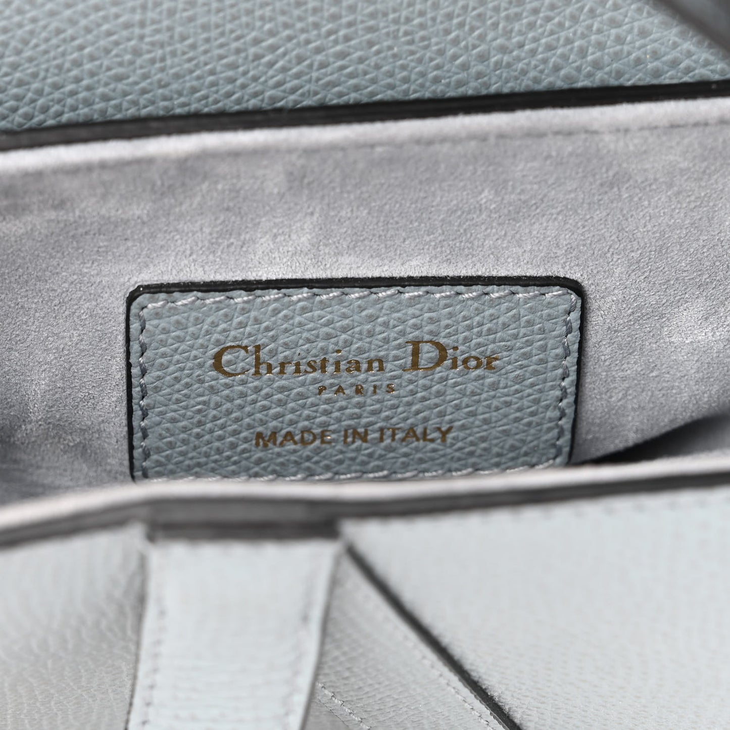Grained Calfskin Mini Saddle Bag Sky Blue