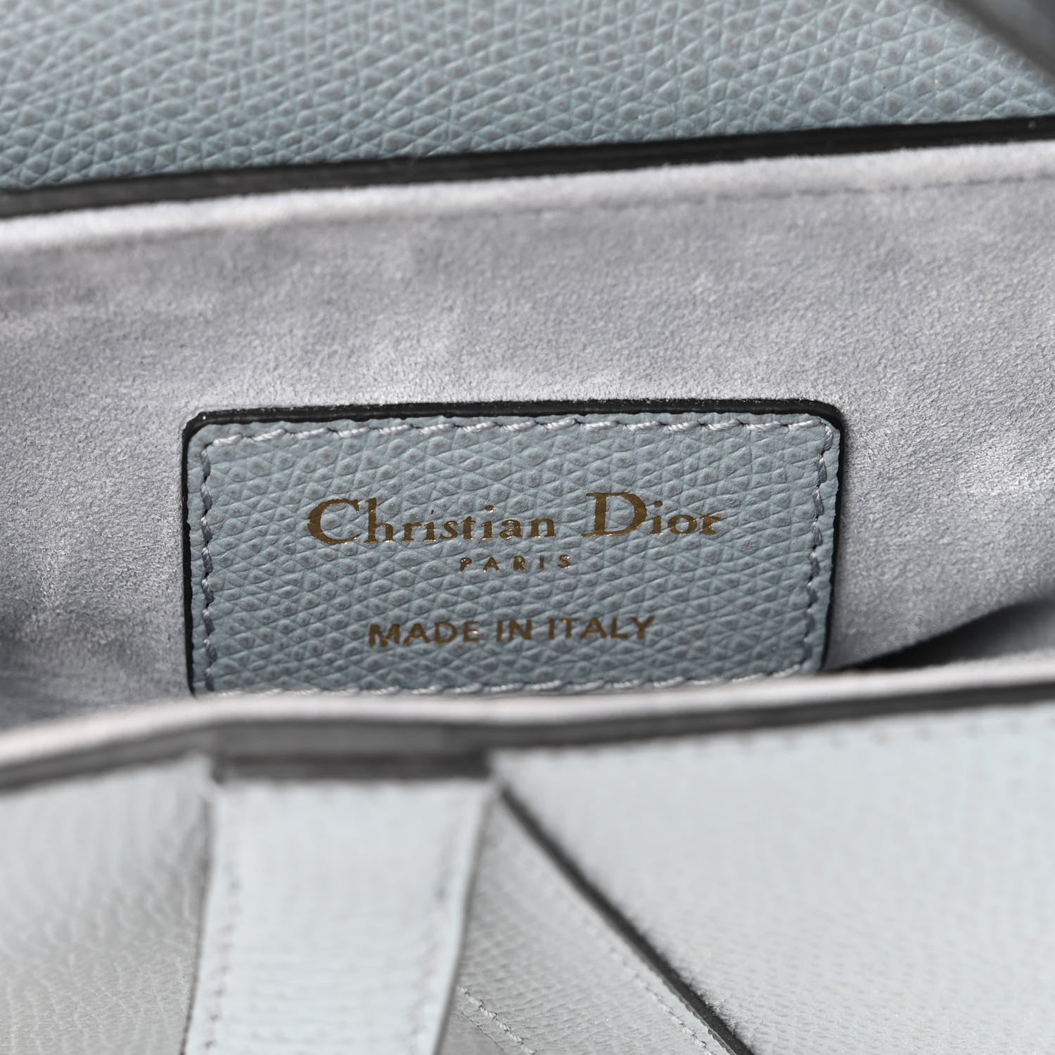 Christian Dior Grained Calfskin Mini Saddle Bag Sky Blue 6 of 11