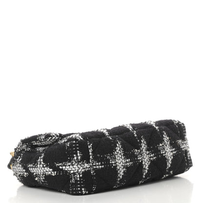 Chanel Tweed Quilted Medium Chanel 19 Flap Black White 4 of 11