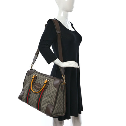 Gucci Soft GG Supreme Monogram Web Neo Vintage Duffle Bag Beige New Acero Crop 3 of 16