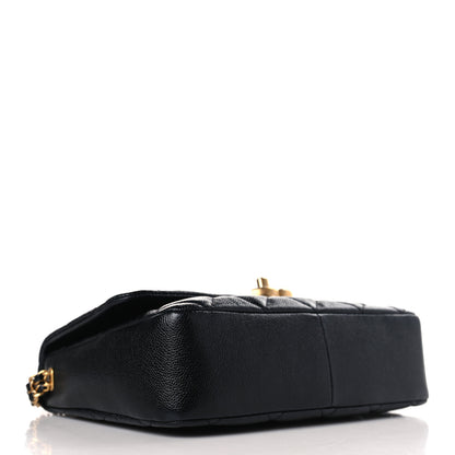 Chanel Shiny Caviar Quilted Large Chain Melody Flap Black 4 of 10