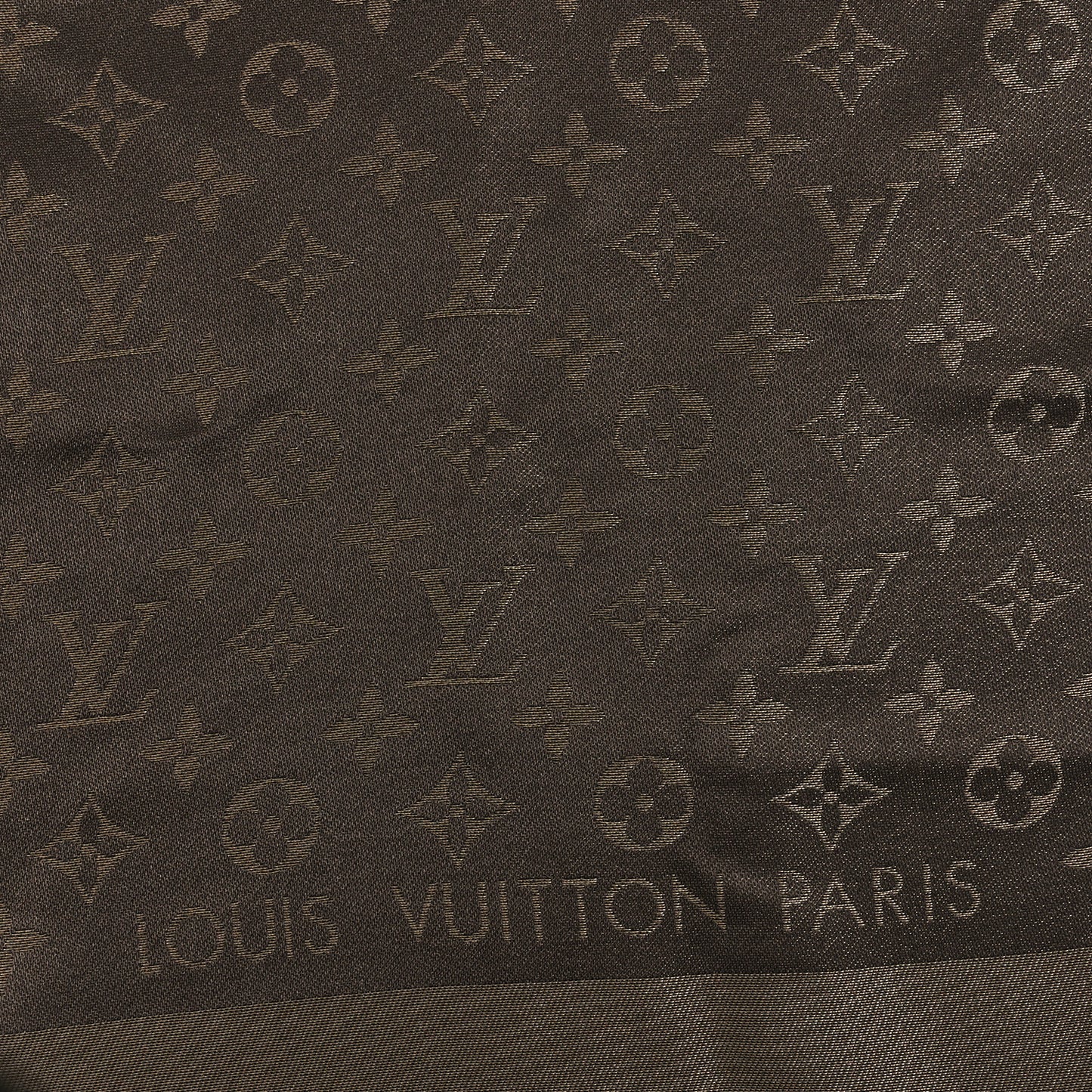 Silk Lurex Wool Monogram Shine Shawl Marron