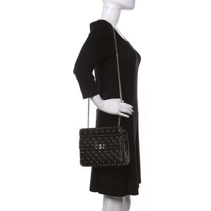 Valentino Garavani Lambskin Medium Rockstud Spike Shoulder Bag Black 2 of 11