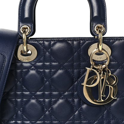 Christian Dior Lambskin Cannage Small Lucky Badges My Lady Dior Navy 8 of 10