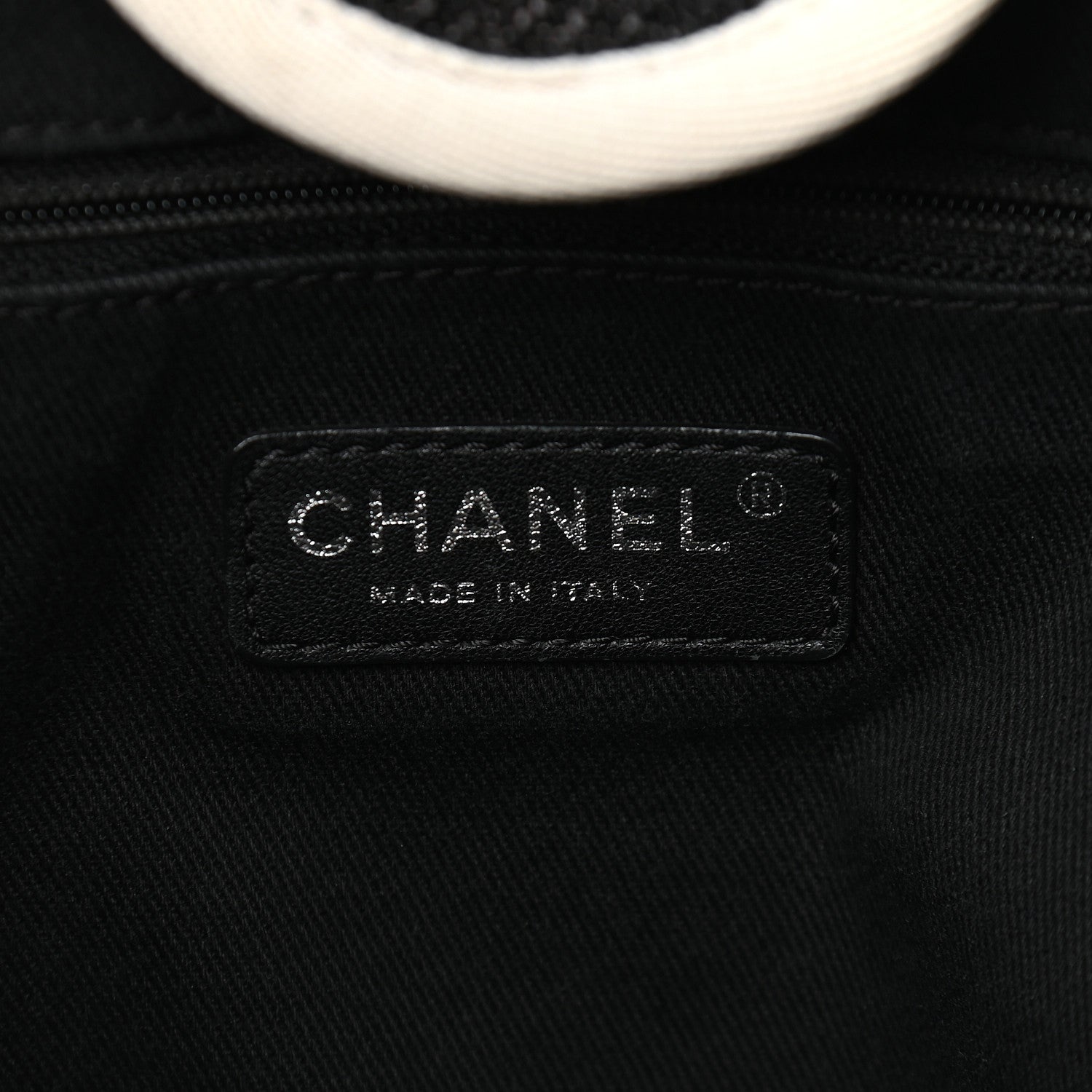 Chanel Canvas Medium Deauville Tote Black White 6 of 9