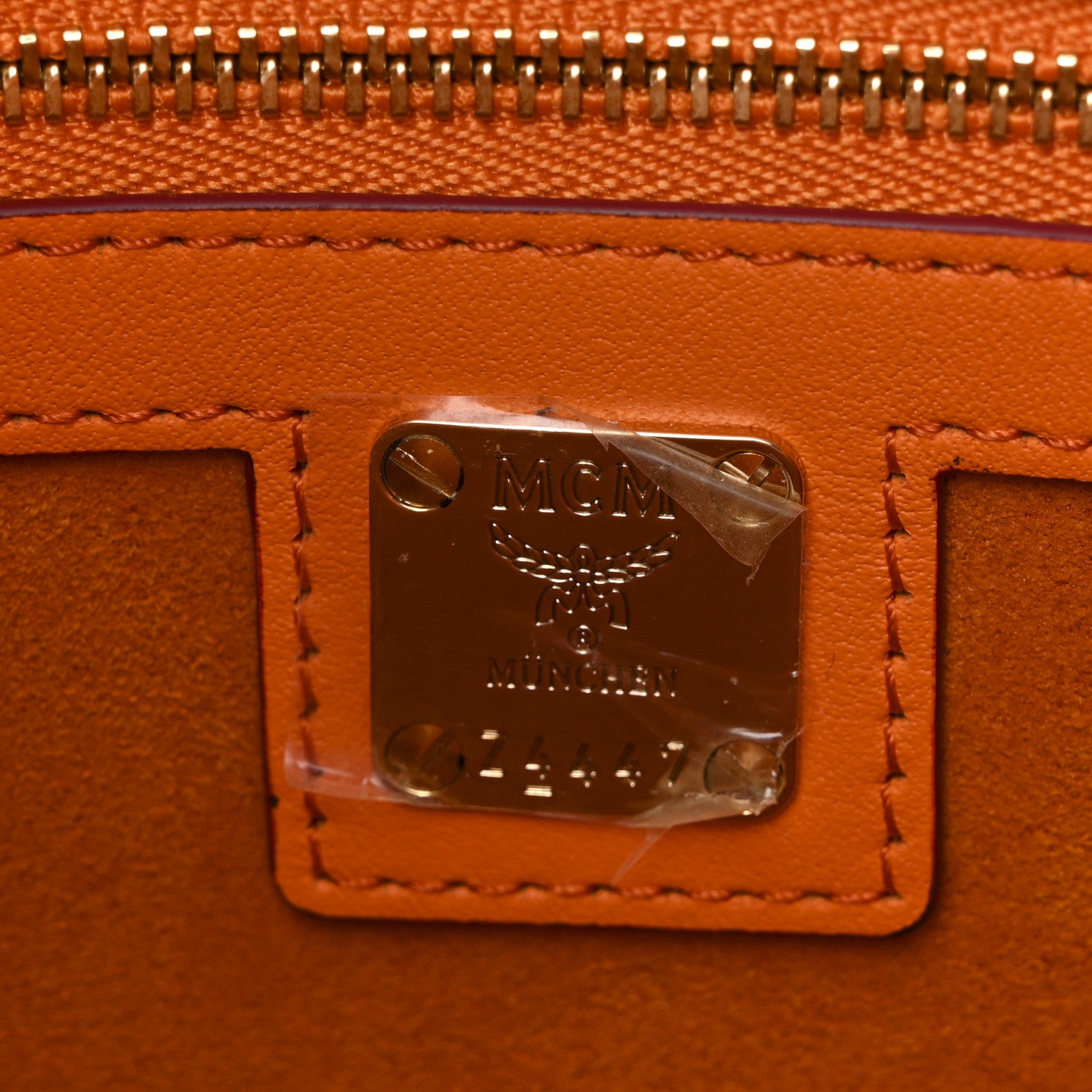 MCM Calfskin Gradation Large Munchen Tote Orange 10 of 19