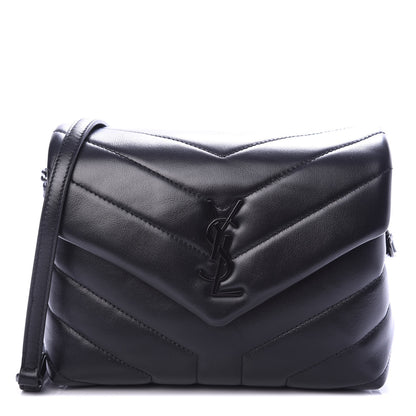 Saint Laurent Calfskin Y Quilted Monogram Toy Loulou Crossbody Bag Black 1 of 9