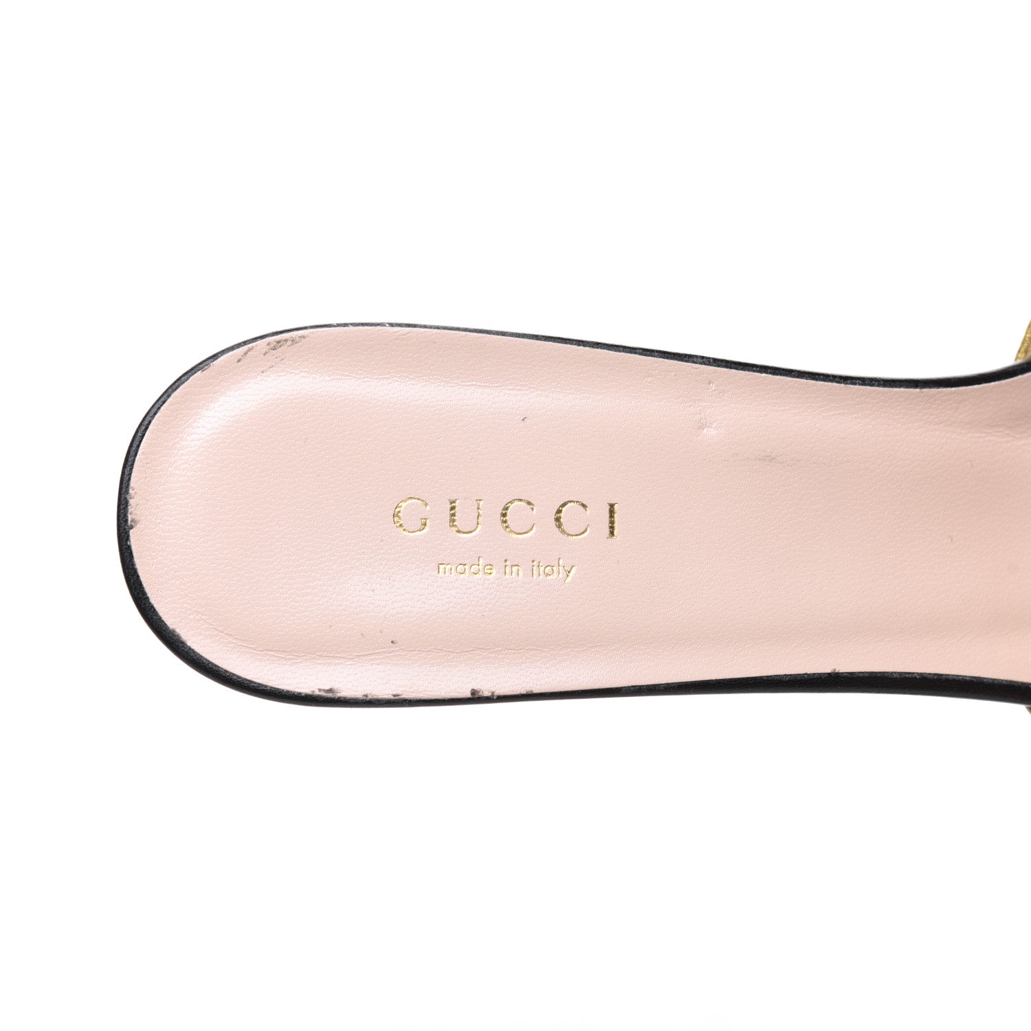 Gucci Nappa Silk Pearl Bee Embellished Mid Heel Slide Sandals 38.5 Black 7 of 14