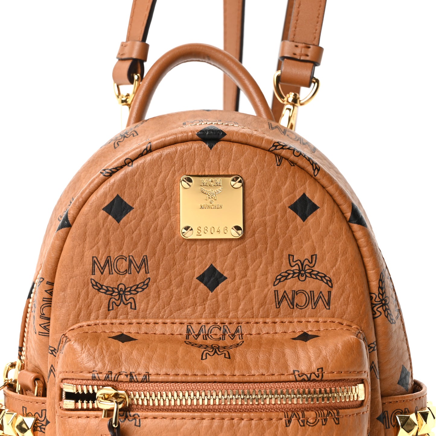 Visetos Side Stud X-Mini Stark Backpack Cognac