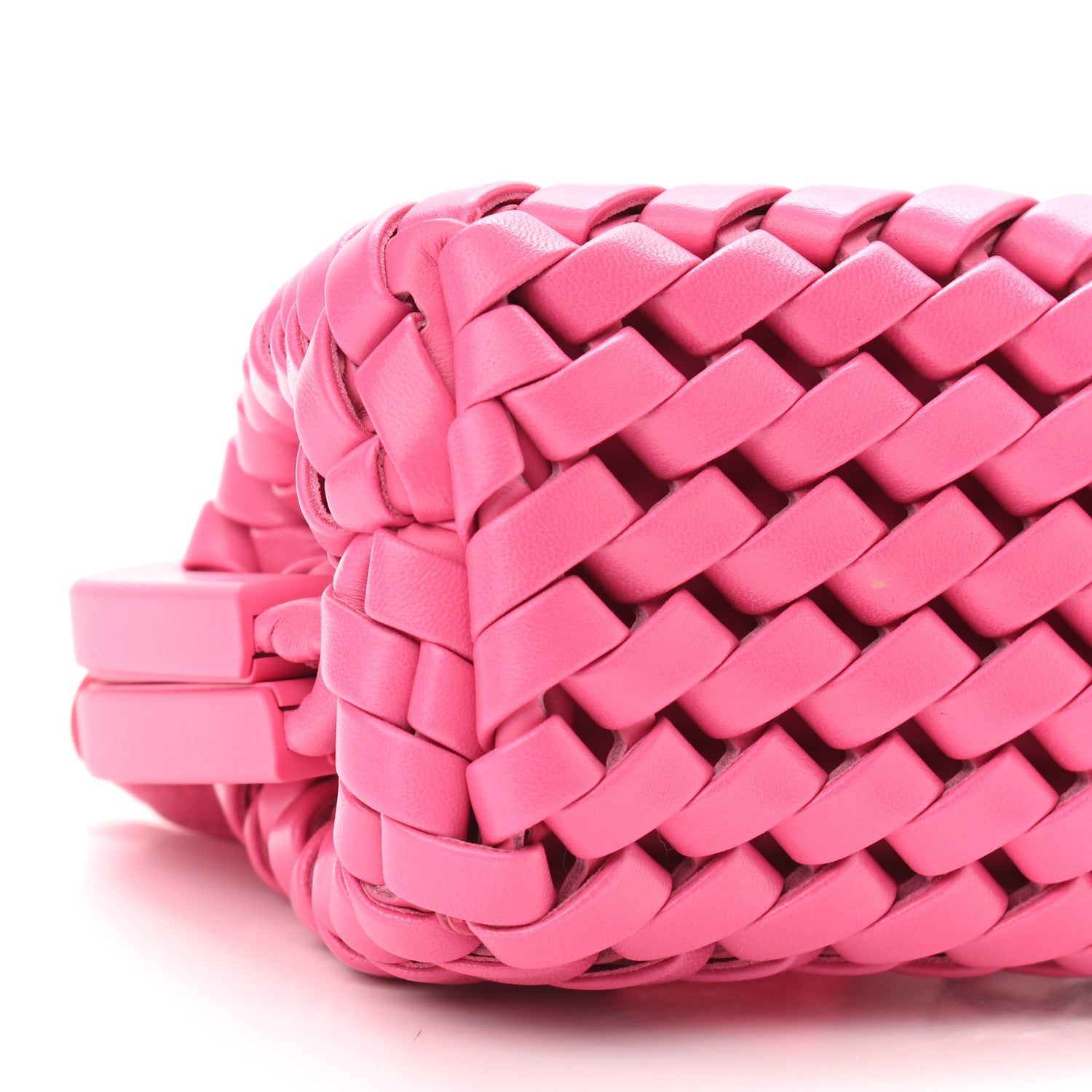 Bottega Veneta Lambskin Calfskin Slanted Intreccio Small The Point Triangle Bag Bonbon 8 of 9